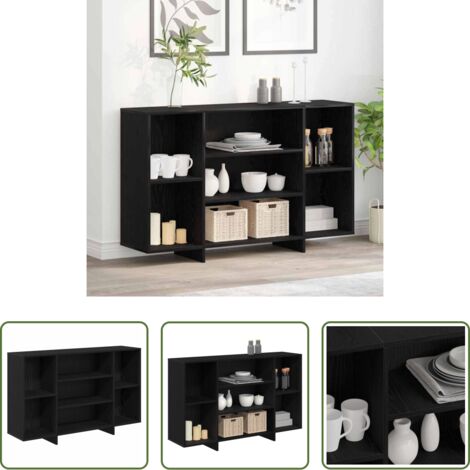 Credenza moderna -  Credenza Rovere Nero 120 x 30 x 75 cm Legno multistrato