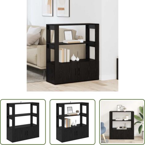 Credenza moderna -  Credenza Rovere nero 30 x 80 x 90 cm Legno multistrato