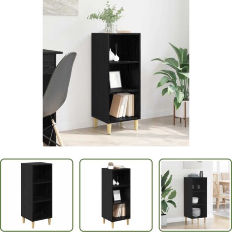 Credenza moderna -  Credenza Rovere Nero 34,5 x 32,5 x 90 cm Legno multistrato