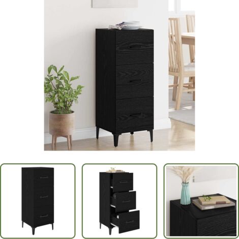 Credenza moderna -  Credenza Rovere Nero 34,5 x 34 x 90 cm Legno multistrato