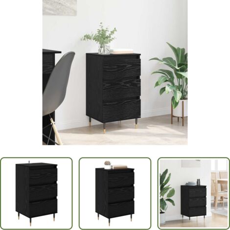 Credenza moderna -  Credenza Rovere nero 35 x 40 x 70 cm Legno multistrato