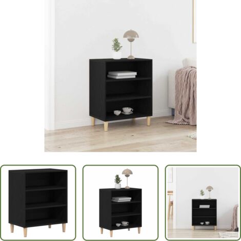 Credenza moderna -  Credenza Rovere Nero 57 x 35 x 70 cm Legno multistrato