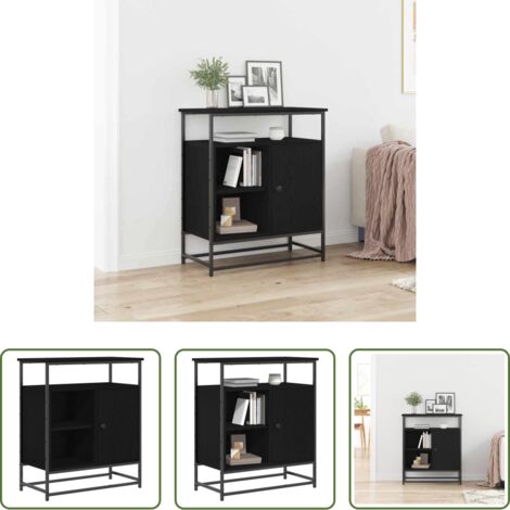Credenza moderna -  Credenza Rovere Nero 69 x 35 x 80 cm Legno multistrato