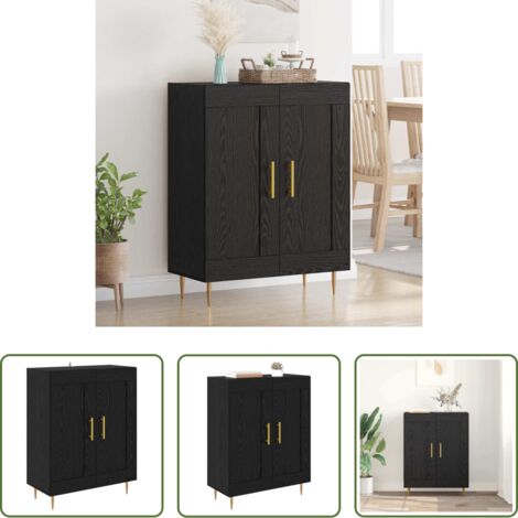 Credenza moderna -  Credenza Rovere Nero 69,5 x 34 x 90 cm