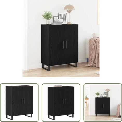 Credenza moderna -  Credenza Rovere Nero 69,5 x 34 x 90 cm Legno multistrato