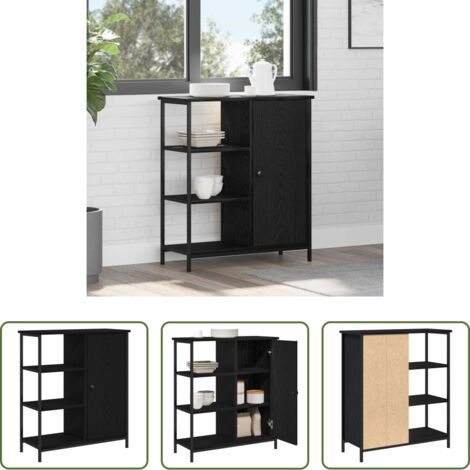 Credenza moderna -  Credenza Rovere Nero 70 x 30 x 80 cm