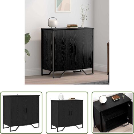 Credenza Moderna -  Credenza Rovere Nero 78 x 35 x 74.5 cm