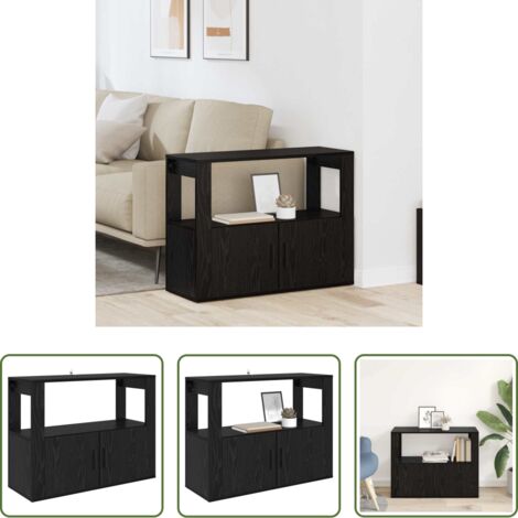Credenza moderna -  Credenza Rovere nero 80 x 30 x 60 cm Legno multistrato