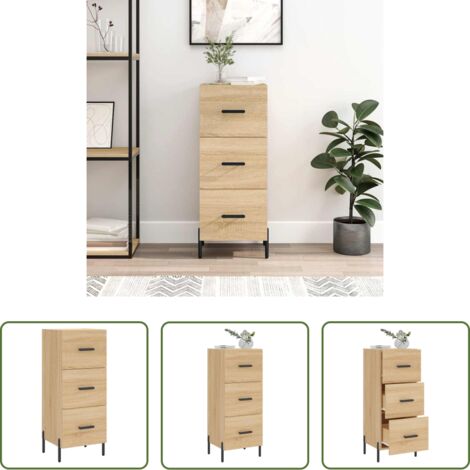 Credenza moderna -  Credenza Rovere Sonoma 34,5x34x90 cm in Legno Multistrato