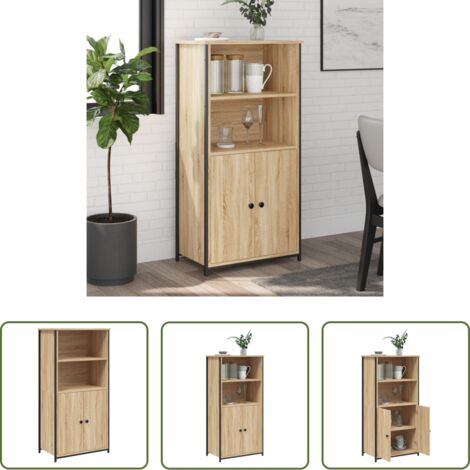 Credenza moderna -  Credenza Rovere Sonoma 62x36x121,5 cm in Legno Multistrato