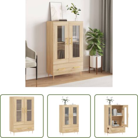 Credenza moderna -  Credenza Rovere Sonoma 69,5x31x115 cm in Legno Multistrato
