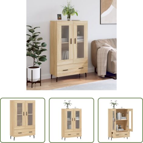 Credenza moderna -  Credenza Rovere Sonoma 69,5x31x115 cm in Legno Multistrato