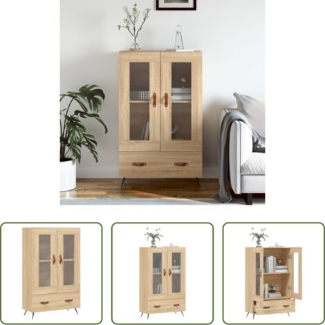 Credenza moderna -  Credenza Rovere Sonoma 69,5x31x115 cm in Legno Multistrato
