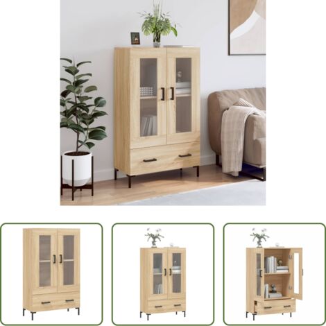 Credenza moderna -  Credenza Rovere Sonoma 69,5x31x115 cm in Legno Multistrato