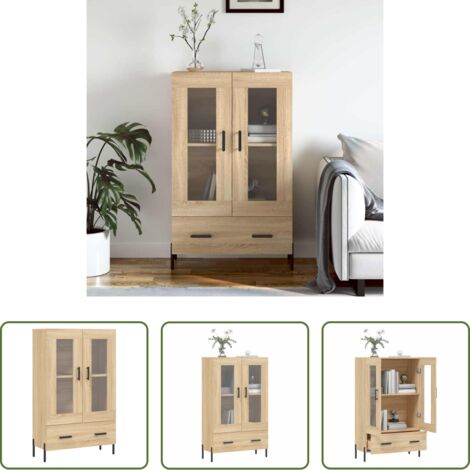 Credenza moderna -  Credenza Rovere Sonoma 69,5x31x115 cm in Legno Multistrato