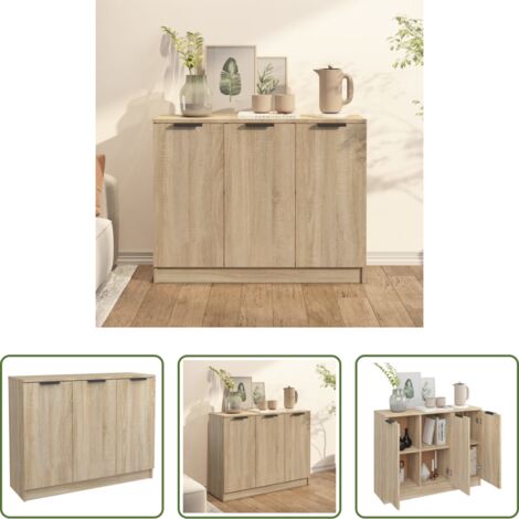 Credenza moderna -  Credenza Rovere Sonoma 90,5x30x70 cm in Legno Multistrato
