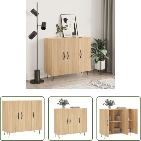 Credenza moderna -  Credenza Rovere Sonoma 90x34x80 cm in Legno Multistrato