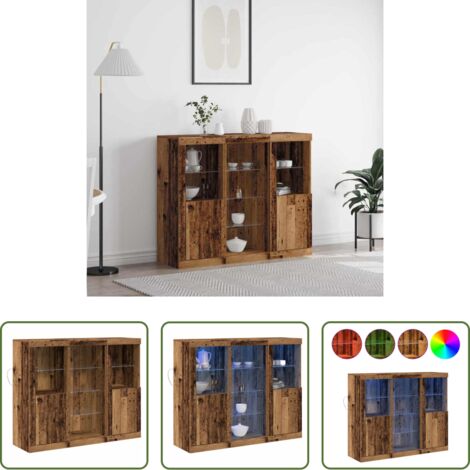 Credenza moderna -  Madia LED Legno vecchio 123 x 37 x 100 cm Legno multistrato