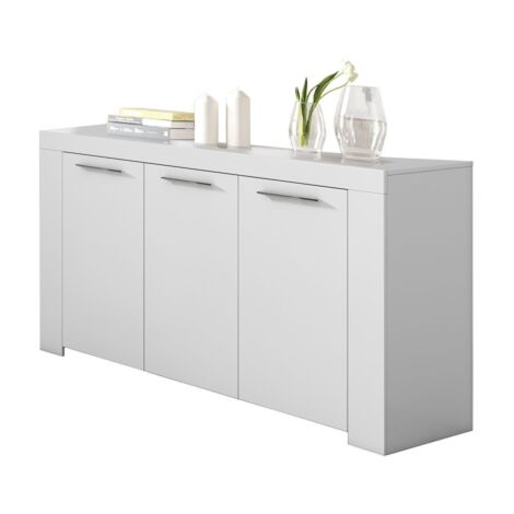 MOBIMARKET Credenza moderna mobile bianco opaco a tre ante soggiorno arredo casa salone