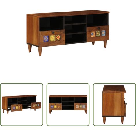 Credenza moderna -  Mobile TV Noce 100 x 33 x 46 cm Legno di mango massello