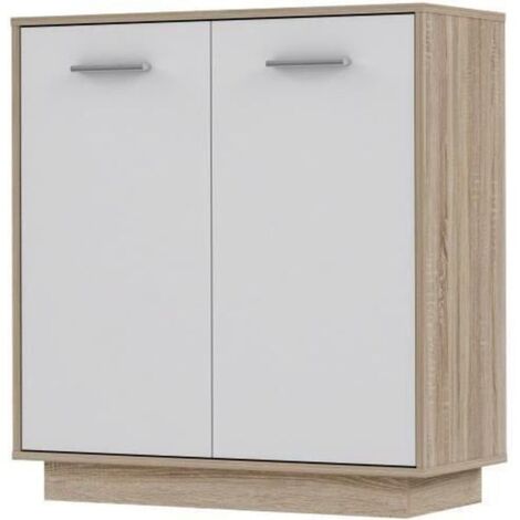 Credenza moderna rovere e bianco 2 ante zona giorno 83x88 Antuza