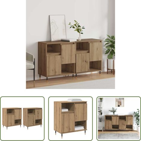 Credenza moderna -  Sideboards 2 pcs rovere artigianale 120 x 35 x 70 cm