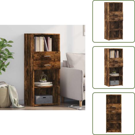 Credenza moderna - vidaXL Credenza Rovere Fumo 50x42,5x124 cm in Legno Multistrato -