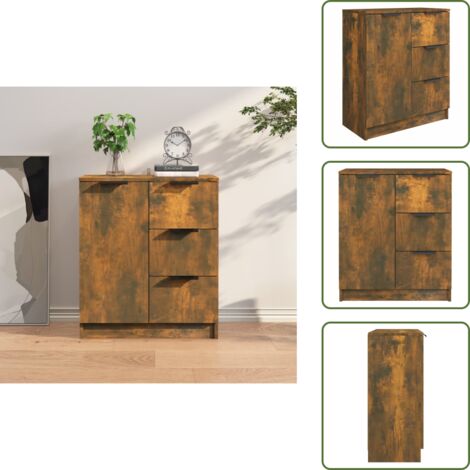 Credenza moderna - vidaXL Credenza Rovere Fumo 60x30x70 cm in Legno tecnico - Credenza per soggiorno