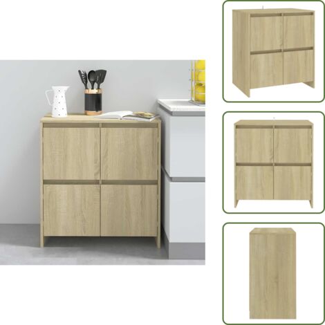 Credenza moderna - vidaXL Credenza Rovere Sonoma 70x41x75 cm in Truciolato - Credenza con piano superiore