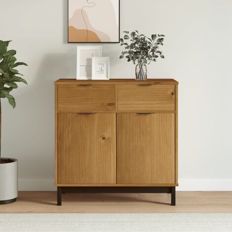 VS Venta-stock Credenza Bassa Javea 2 cassetti, 2 Porte e 1 ripiano, Color  Bianco e Legno, 136,5 cm (Larghezza) 40 cm (profonditá) 67,5 cm (Altezza) :  : Casa e cucina