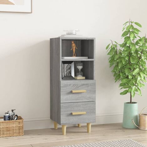 Credenza Moderna，Madia da cucina，Mobile Buffet，Armadio da Cucina Grigio Sonoma 34,5x34x90 cm in Legno Multistrato VMOE99715 BonneVie