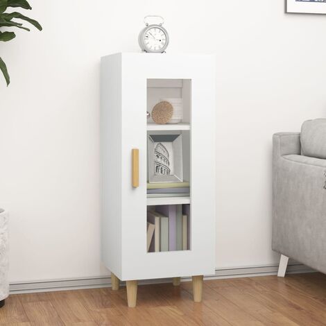 Credenza Moderna，Madia da cucina，Mobile Buffet，Armadio da Cucina Moderna Bianca 34,5x34x90 cm in Legno Multistrato VMOE45986 BonneVie