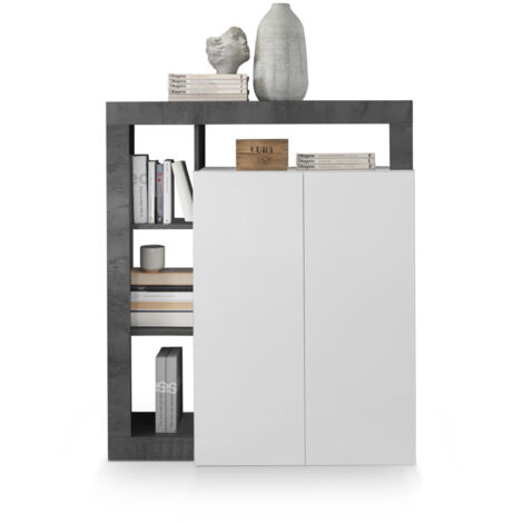 Credenza Mogol 108x42x127H colore bianco lucido ossido