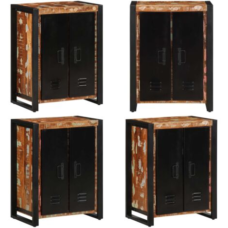 Credenza Multicolore 55x35x70 cm in Legno Massello Recupero - Credenza in legno riciclato - Credenza in legno massello