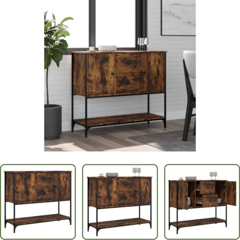 Credenza multistrato -  Credenza Rovere Fumo 100x36x85 cm in Legno Multistrato