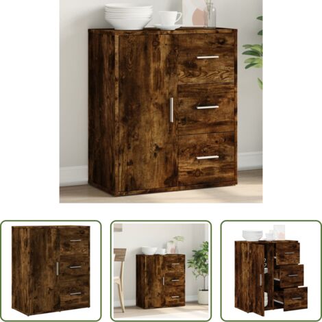 Credenza multistrato -  Credenza Rovere Fumo 60x31x70 cm in Legno Multistrato