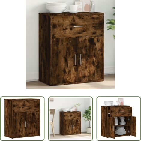 Credenza multistrato -  Credenza Rovere Fumo 60x31x70 cm in Legno Multistrato