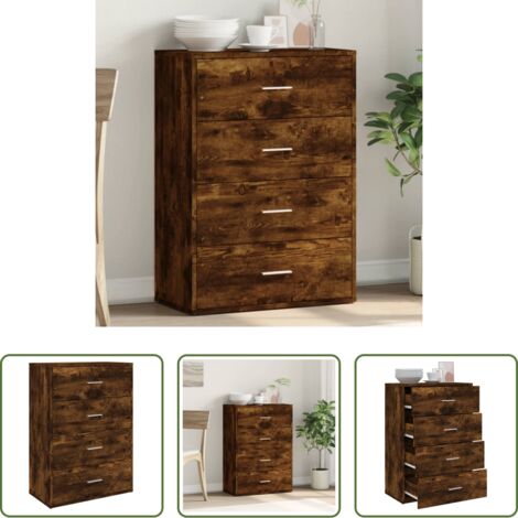 Credenza multistrato -  Credenza Rovere Fumo 60x31x84 cm in Legno Multistrato