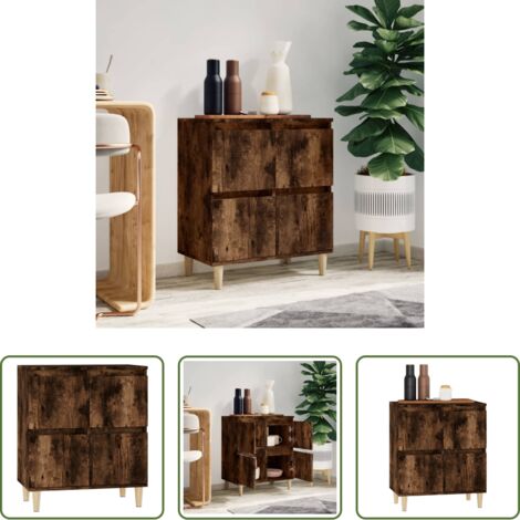 Credenza multistrato -  Credenza Rovere Fumo 60x35x70 cm in Legno Multistrato