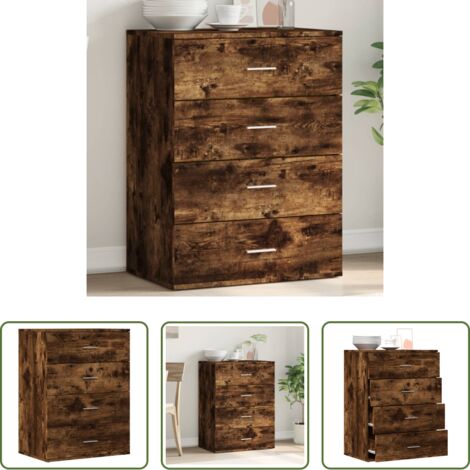 Credenza multistrato -  Credenza Rovere Fumo 60x39x80 cm in Legno Multistrato