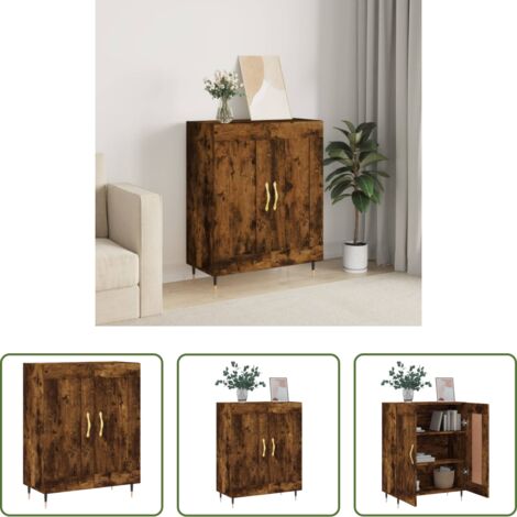 Credenza multistrato -  Credenza Rovere Fumo 69,5x34x90 cm in Legno Multistrato