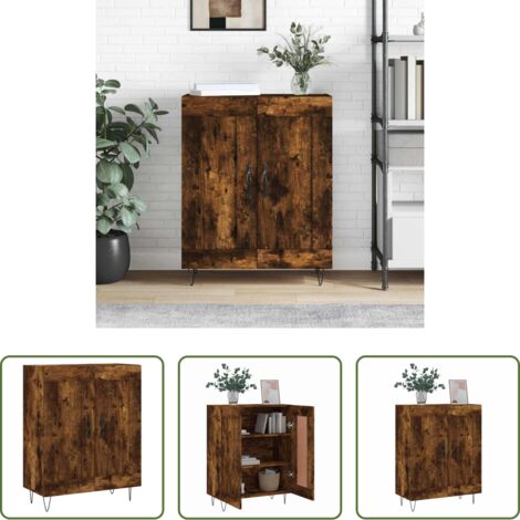 Credenza multistrato -  Credenza Rovere Fumo 69,5x34x90 cm in Legno Multistrato