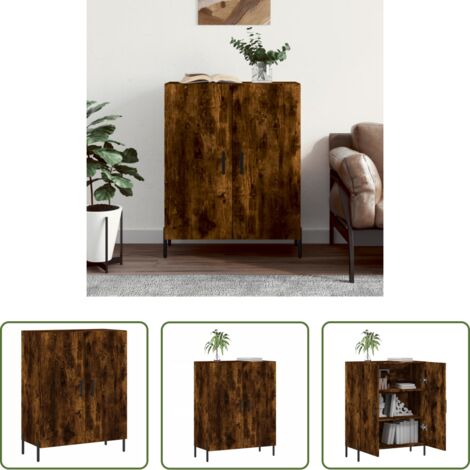 Credenza multistrato -  Credenza Rovere Fumo 69,5x34x90 cm in Legno Multistrato