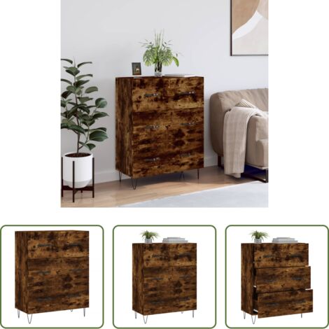 Credenza multistrato -  Credenza Rovere Fumo 69,5x34x90 cm in Legno Multistrato