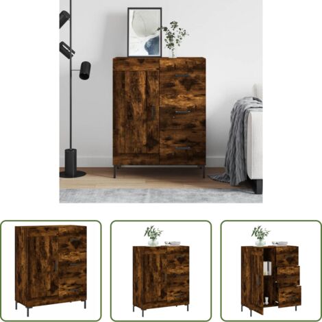 Credenza multistrato -  Credenza Rovere Fumo 69,5x34x90 cm in Legno Multistrato