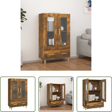 Credenza multistrato -  Credenza Rovere Fumo 70x31x115 cm in Legno Multistrato