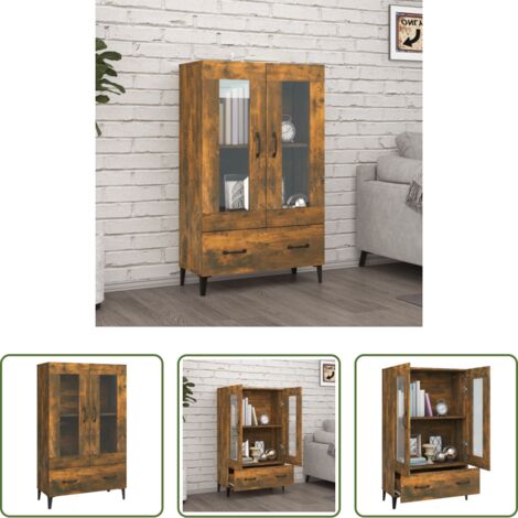 Credenza multistrato -  Credenza Rovere Fumo 70x31x115 cm in Legno Multistrato