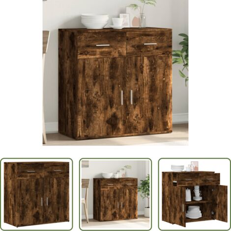 Credenza multistrato -  Credenza Rovere Fumo 79x38x80 cm in Legno Multistrato