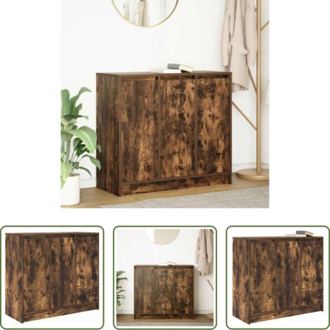 Credenza multistrato -  Credenza Rovere Fumo 85x34x76 cm in Legno Multistrato