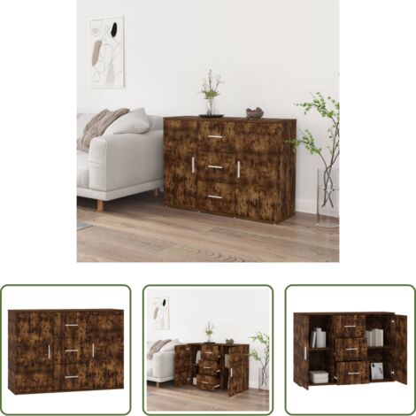 Credenza multistrato -  Credenza Rovere Fumo 91x29,5x65 cm in Legno Multistrato